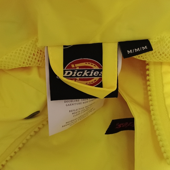 Dickies Hi Vis 2-Piece Safety Rain Suit yellow black orange 3M men size MEDIUM - Picture 2 of 13